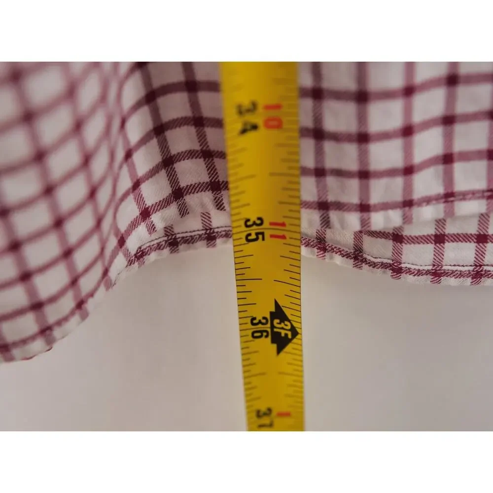 Polo Ralph Lauren Mens 6XB Red White Gingham Plaid Button Up Long Sleeve